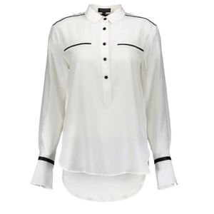 Rag & Bone Chalk Martel Silk Long Sleeve Blouse NWOT
